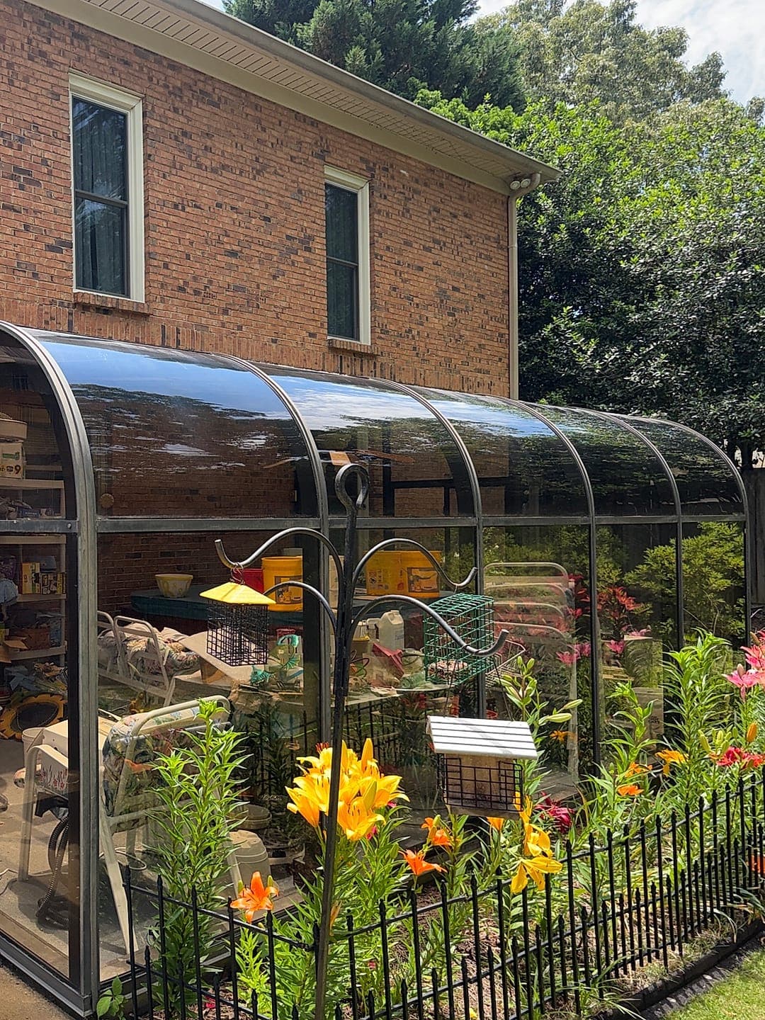 Crystal-clear sunroom glass after cleaning